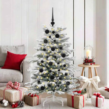Berkfield Christmas Bauble Set with 150 LEDs 61 pcs Black Plastic