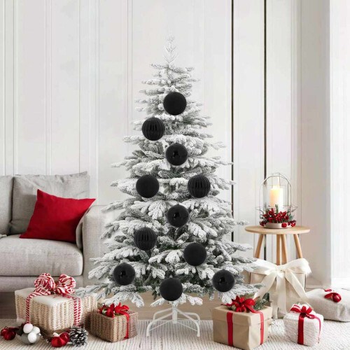 Berkfield Christmas Bauble Set XL 9 pcs Black Plastic