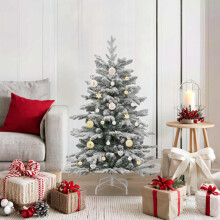 Berkfield Christmas Bauble Set 40 pcs White and Gold Plastic