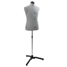 Berkfield Adjustable Dress Form Male Manual Grey 37.5-45.5 inch Fabric