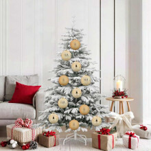 Berkfield Christmas Bauble Set XL 9 pcs Gold Plastic