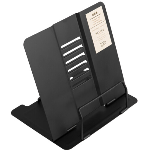 Porte-Livres Métallique Noir Réglable Usage
