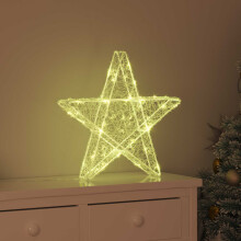 Berkfield 3D Star with 50 LEDs Warm white 55 x 53.5 x 10 cm Acrylic