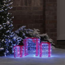 Berkfield Gift Box Decoration 3 pcs Blue 20 x 20 x 21 cm Acrylic