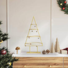 Berkfield Metal Christmas Tree with Stand Gold 60 cm Powder-coated steel