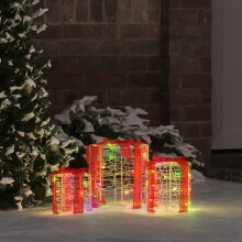 Berkfield Gift Box Decoration 3 pcs Colourful 20 x 20 x 21 cm Acrylic