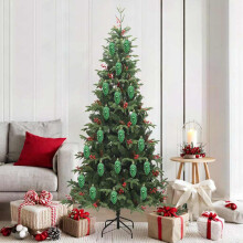 Berkfield Christmas Pine Cone Ball 40 pcs Green Plastic