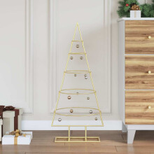 Berkfield Metal Christmas Tree with Stand Gold 90 cm Powder-coated steel