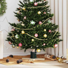 Berkfield Christmas Tree Stand 1.73 Green 50 x 50 x 16 cm Solid Pine Wood