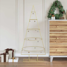 Berkfield Metal Christmas Tree with Stand Gold 125 cm Powder-coated steel