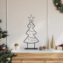 Berkfield Metal Christmas Tree with Stand Black 60 cm Steel