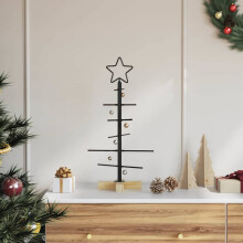 Berkfield Metal Christmas Tree Black 59.5 cm Powder-coated steel