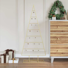 Berkfield Metal Christmas Tree with Stand Gold 125 cm Powder-coated steel