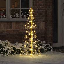 Berkfield Christmas Tree with 100 LEDs Warm White 120 cm PET