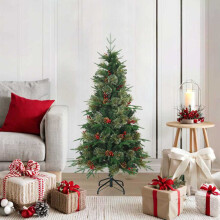 Berkfield Artificial Hinged Christmas Tree Green 120 cm PVC, PE and Steel