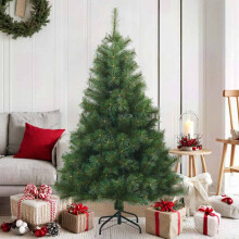 Berkfield Artificial Hinged Christmas Tree Green 150 cm PVC, steel