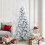 Berkfield Artificial Hinged Christmas Tree Snow Flocked White 180 cm 1