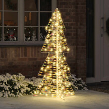 Berkfield Christmas Tree with 160 LEDs Warm White 150 cm PET