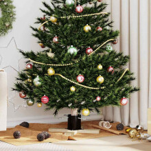 Berkfield Christmas Tree Stand 1.73 Black 50 x 50 x 16 cm Solid Pine Wood