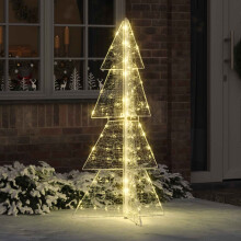 Berkfield Christmas Tree with 160 LEDs Warm White 150 cm Acrylic