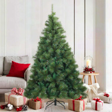 Berkfield Artificial Hinged Christmas Tree Green 180 cm PVC, steel
