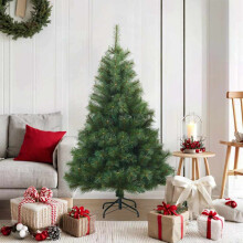 Berkfield Artificial Hinged Christmas Tree Green 120 cm PVC, steel