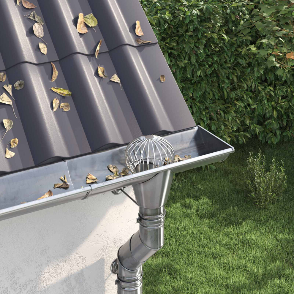 Berkfield Gutter Leaf Guard 8 Pcs Silver 200 Mm Stainless Steel 1366095287504