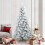 Berkfield Artificial Hinged Christmas Tree Snow Flocked White 210 cm 1