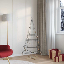 Berkfield Christmas Cone Tree with Stand Black 154 cm Steel