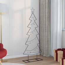 Berkfield Metal Christmas Tree with Stand Black 150 cm Steel