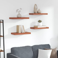 Berkfield Wall Shelf 4 pcs Red 50 x 23 x 4 cm Engineered Wood