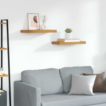Berkfield Wall Shelf 2 pcs Brown 50 x 23 x 4 cm Engineered Wood