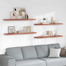 Berkfield Wall Shelf 4 pcs Red 120 x 23.5 x 4 cm Engineered Wood