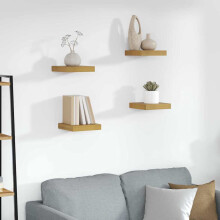 Berkfield Wall Shelf 4 pcs Beige 23 x 23.5 x 4 cm Engineered Wood