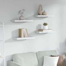 Berkfield Wall Shelf 4 pcs White Marble 50 x 23.5 x 4 cm Engineered Wood