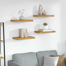 Berkfield Wall Shelf 4 pcs Beige 50 x 23.5 x 4 cm Engineered Wood
