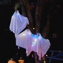 Berkfield Halloween Hanging Ghost 3 pcs White 52 x 62 cm Polyester