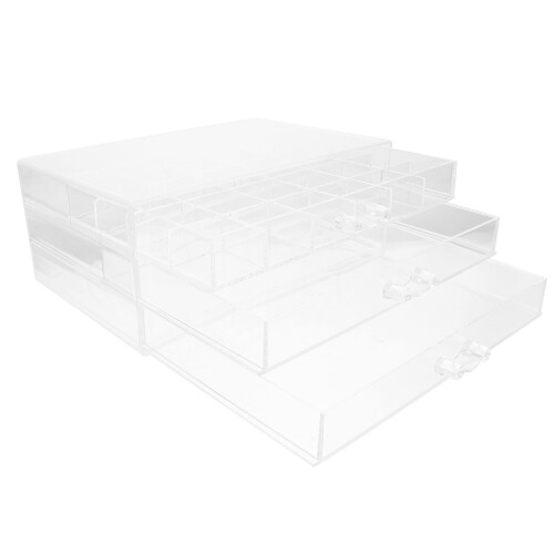 Nageltips Organizer Transparante Acryl Opbergbox Wit