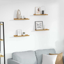 Berkfield Wall Shelf with Shelf 4 pcs Beige 40 x 9 x 3 cm Engineered Wood