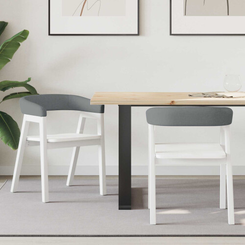 Berkfield Dining Chairs 2 pcs White 54 x 57 x 73 cm Solid Rubber Wood