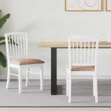 Berkfield Dining Chairs 2 pcs White 50 x 52.5 x 91 cm Solid Rubber Wood