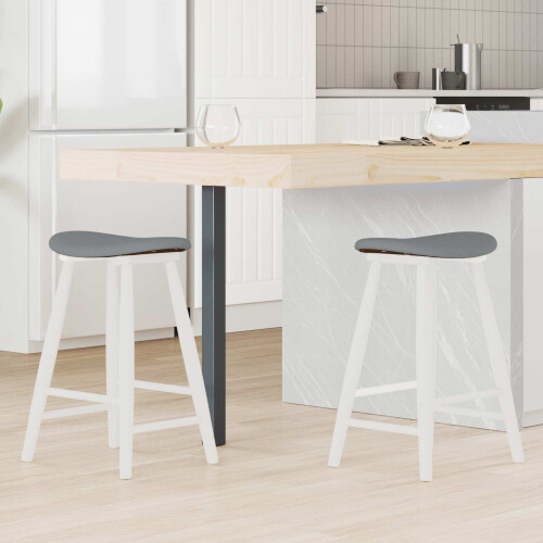 Berkfield Dining Chairs 2 pcs White 46 x 37 x 63 cm Solid Rubber Wood