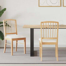 Berkfield Dining Chairs 2 pcs Natural 50 x 52.5 x 91 cm Solid Rubber Wood