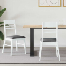 Berkfield Dining Chairs 2 pcs White 43 x 54 x 89 cm Solid Rubber Wood