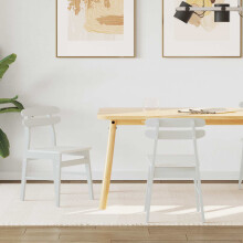Berkfield Dining Chair 2 pcs White Solid Rubber Wood