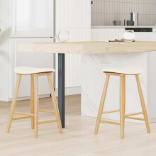 Berkfield Dining Chairs 2 pcs Natural 46 x 37 x 63 cm Solid Rubber Wood