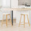 Berkfield Dining Chairs 2 pcs Natural 46 x 37 x 63 cm Solid Rubber Wood 1