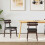 Berkfield Dining Chair 2 pcs Light Brown and Black Solid Rubber Wood 1