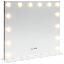 Berkfield LED Vanity Mirror White 50 x 10 x 44 cm Glass and Steel