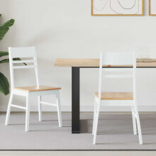 Berkfield Dining Chairs 2 pcs White 43 x 54 x 89 cm Solid Rubber Wood